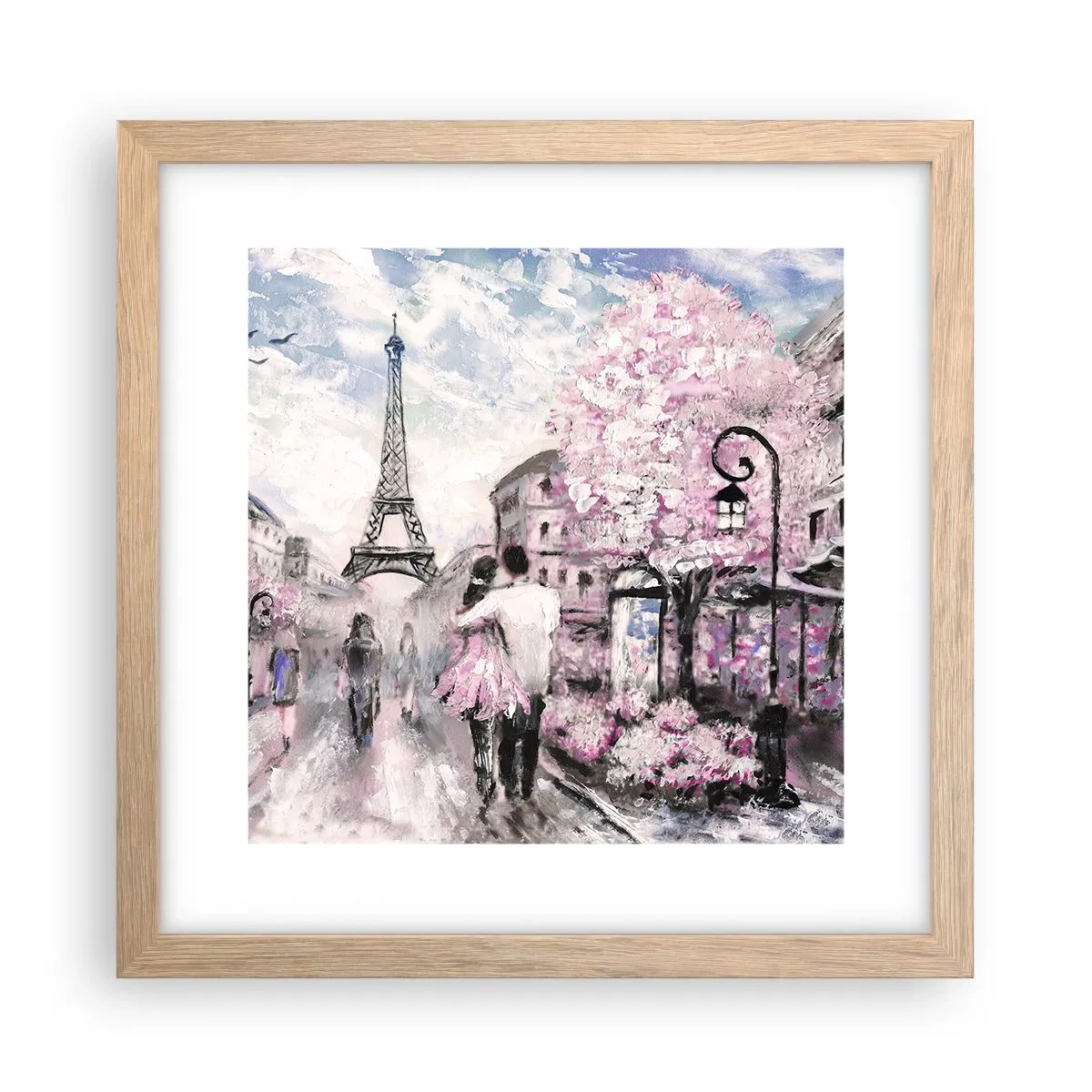 Pôster com moldura de carvalho claro - Como for se apaixonar, somente em... - 30x30 cm