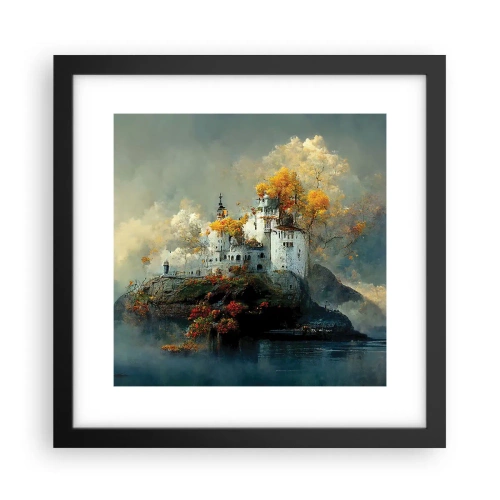 Pôster com moldura preta - O começo de uma história romântica - 30x30 cm