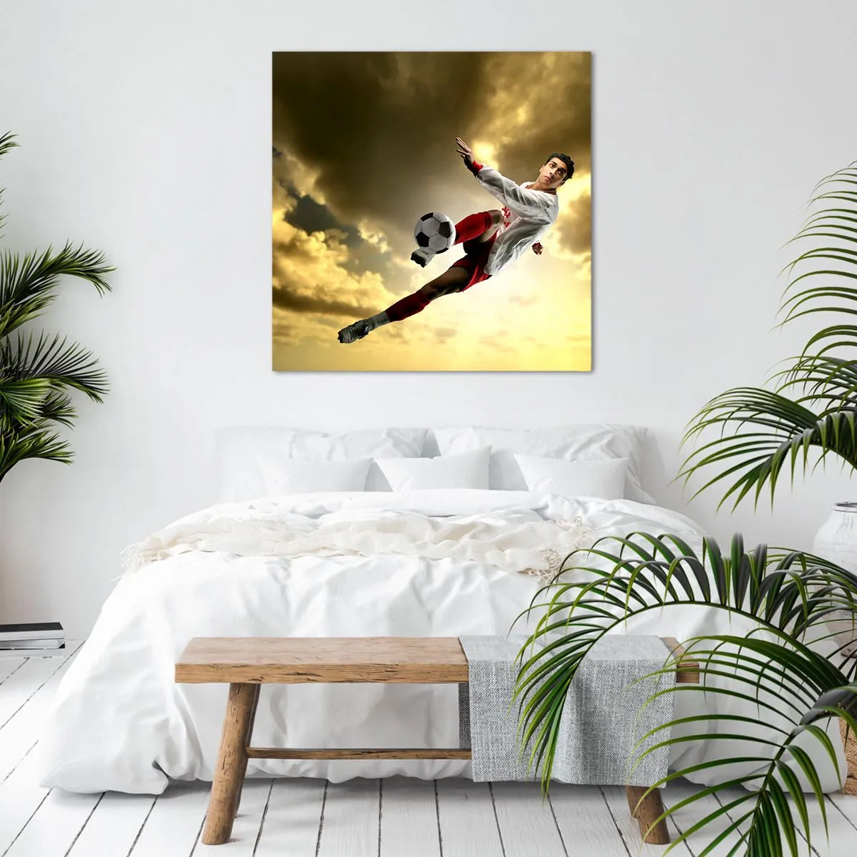 Quadro em tela - O céu do futebol - 30x30 cm
