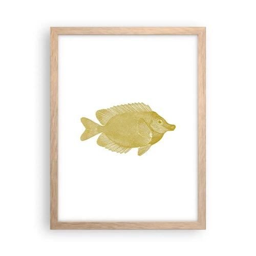 Pôster com moldura de carvalho claro - Peixe e pronto - 30x40 cm
