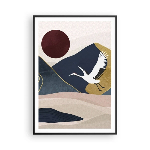 Pôster com moldura preta - E o dia acaba novamente - 70x100 cm