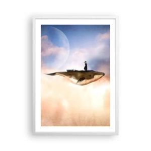 Pôster em moldura branca - Uma viagem surreal - 50x70 cm