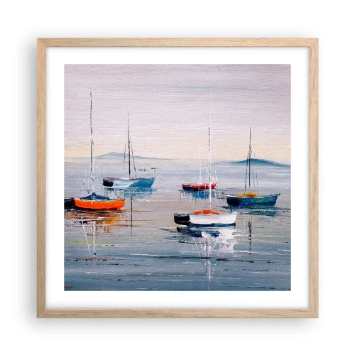 Pôster com moldura de carvalho claro - Um merecido descanso - 50x50 cm