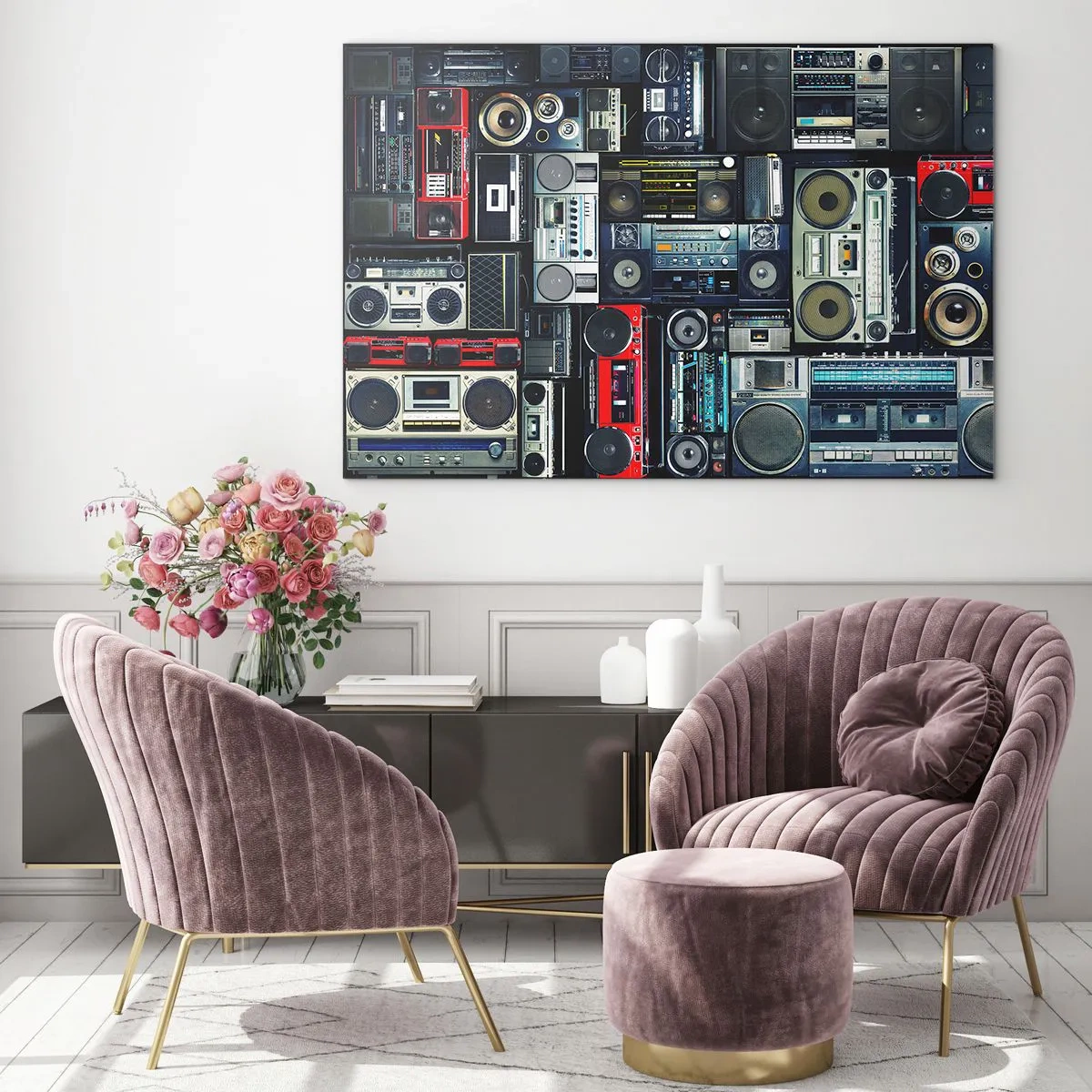 Quadro em vidro - Saudades dos anos 80. - 100x70 cm