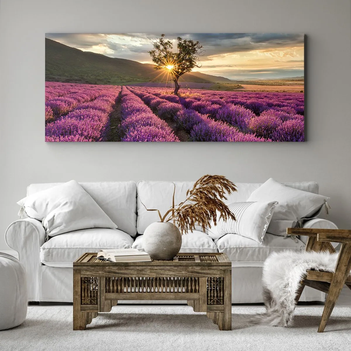 Quadro em tela - Aroma lilás - 100x40 cm