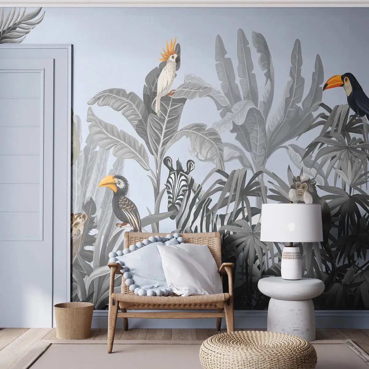 Papel de Parede Premium Canvas - Conto de fadas africano - Abstração, Selva, Animais - 250x175 cm