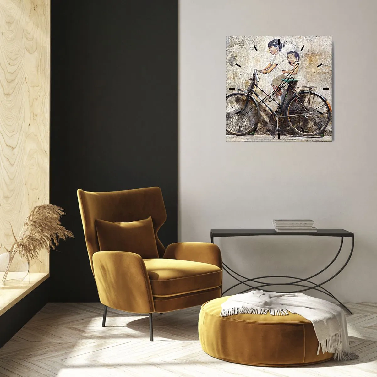 Relógio de parede - Relógio em vidro - Verdadeiro ou falso? - 40x40 cm