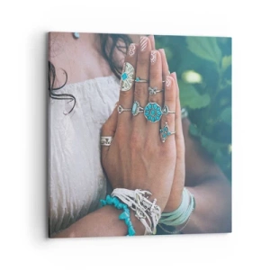 Quadro em tela - Bem-vindo ao centro do ser - 70x70 cm