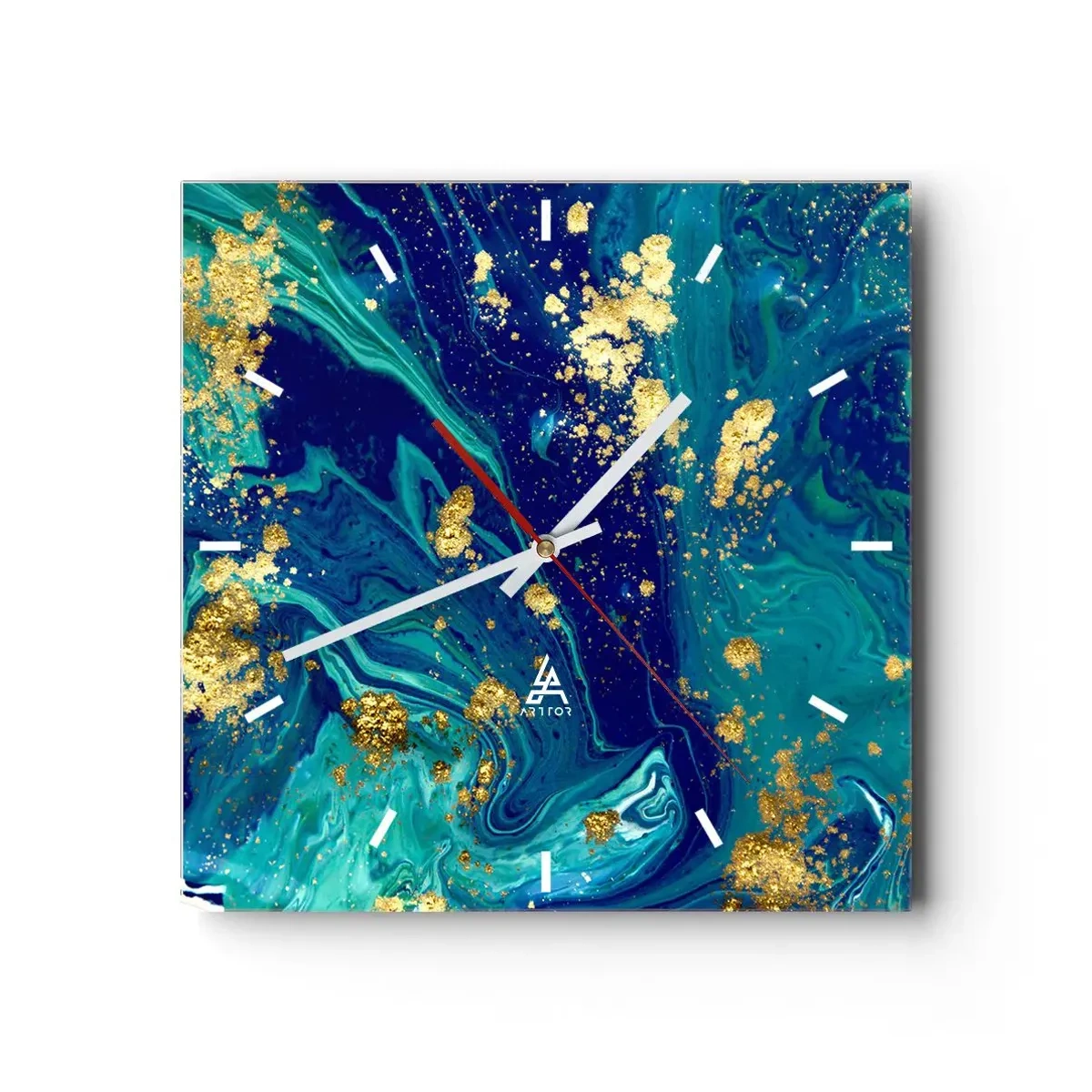 Relógio de parede - Relógio em vidro - Flocos de sol - 40x40 cm