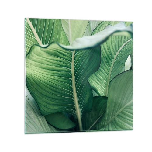 Quadro em vidro - Vida intensamente verde - 50x50 cm