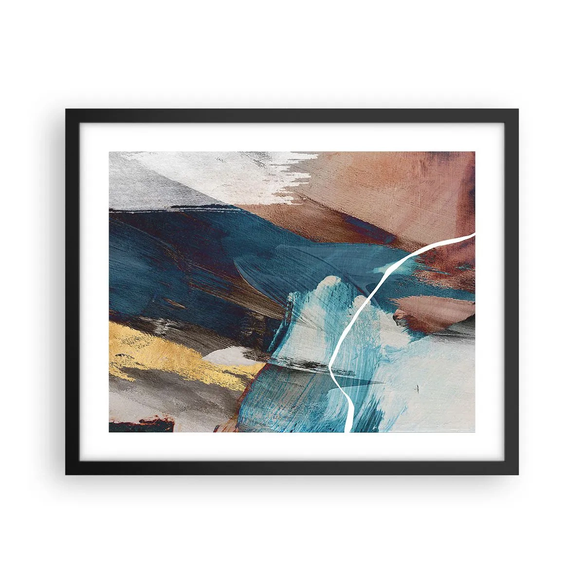 Pôster com moldura preta - Com elegância e energia - 50x40 cm