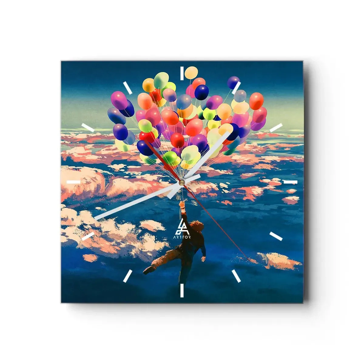 Relógio de parede - Relógio em vidro - Um sonho de infância tornado realidade - 30x30 cm
