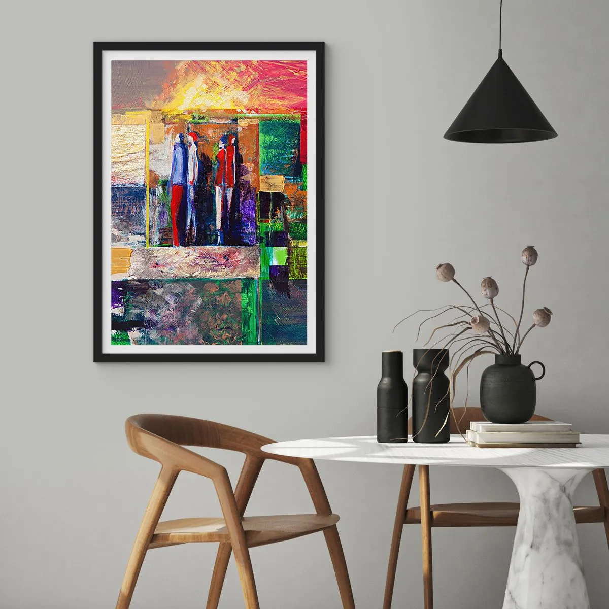 Pôster com moldura preta - Relacionamentos e emoções - 61x91 cm