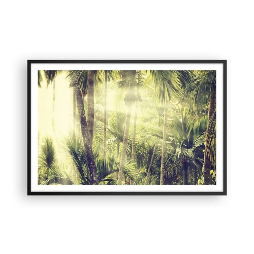 Pôster com moldura preta - No calor verde - 91x61 cm