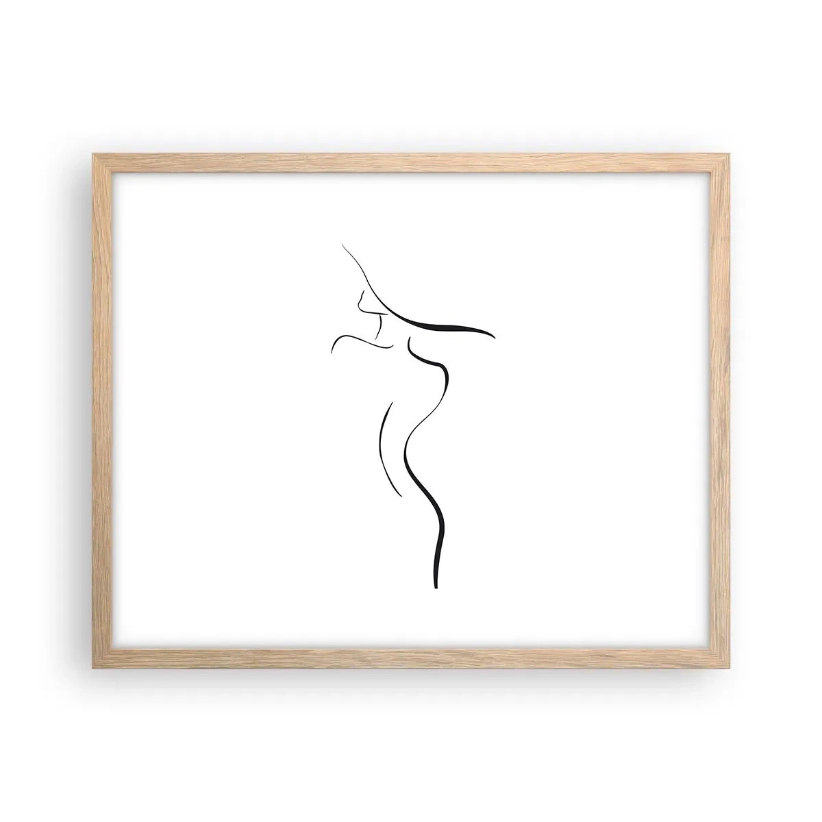 Pôster com moldura de carvalho claro - Elusiva como uma onda - 50x40 cm