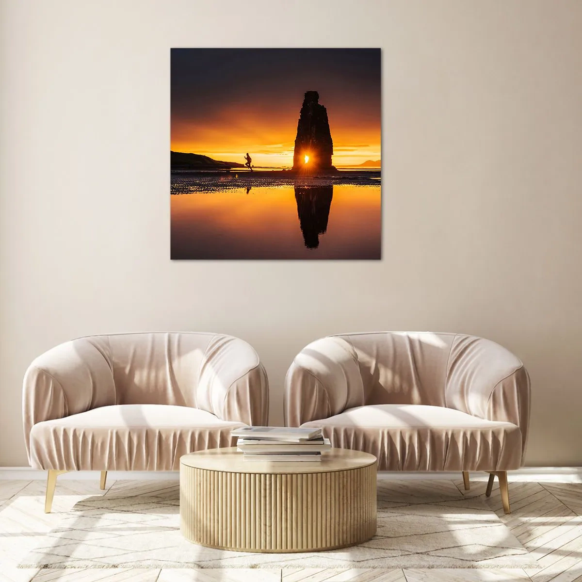 Quadro em vidro - Só você e a natureza - 70x70 cm