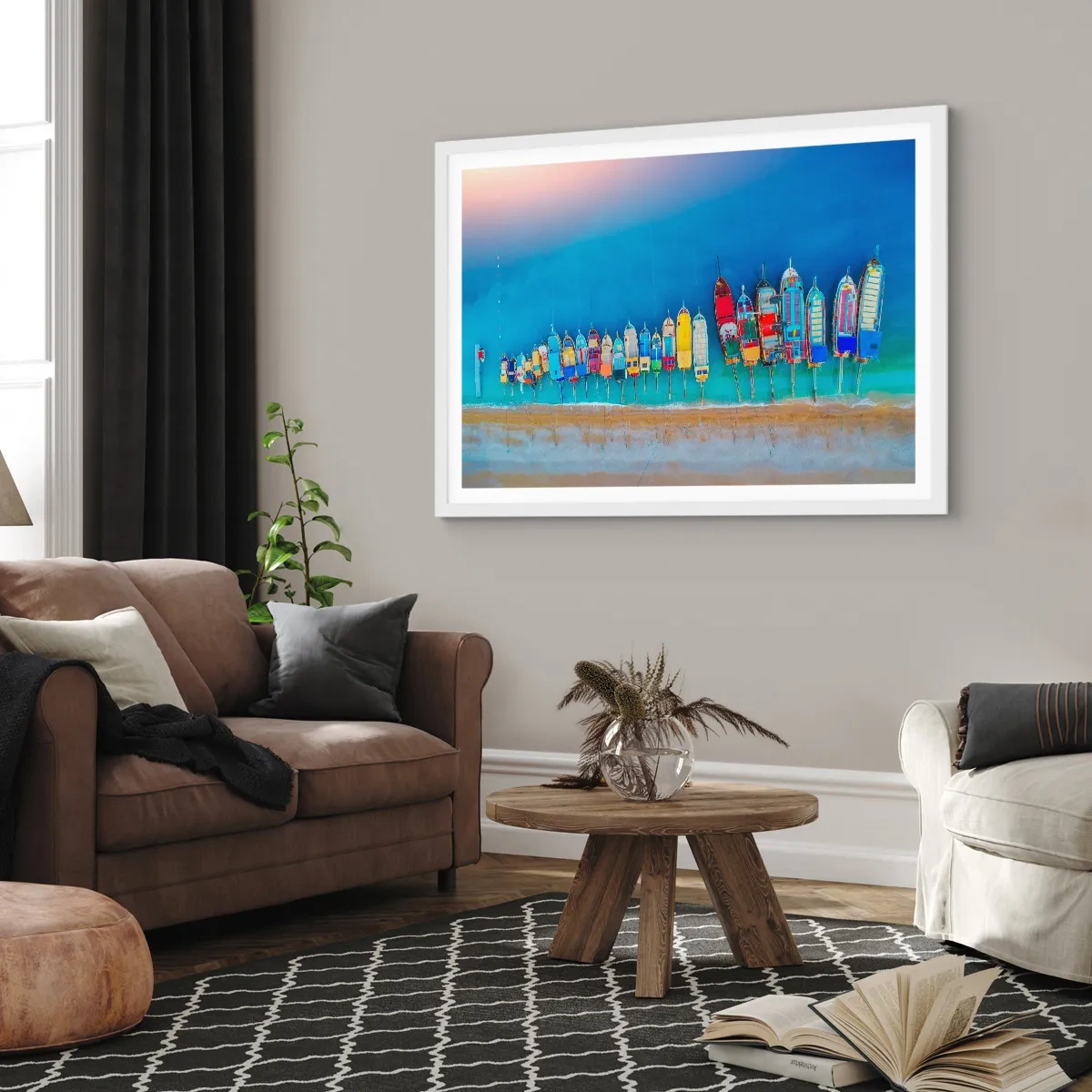 Pôster em moldura branca - Vista panorâmica - 70x50 cm