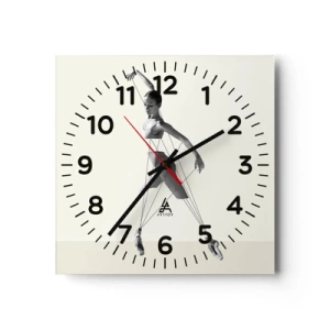 Relógio de parede - Relógio em vidro - No teatro do mundo - 40x40 cm