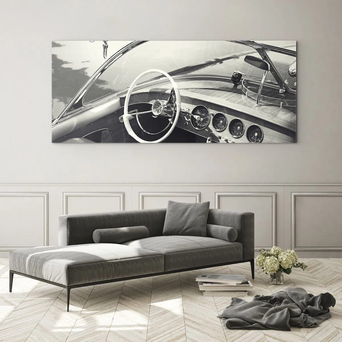 Quadro em vidro - Tempo para os ricos - 120x50 cm