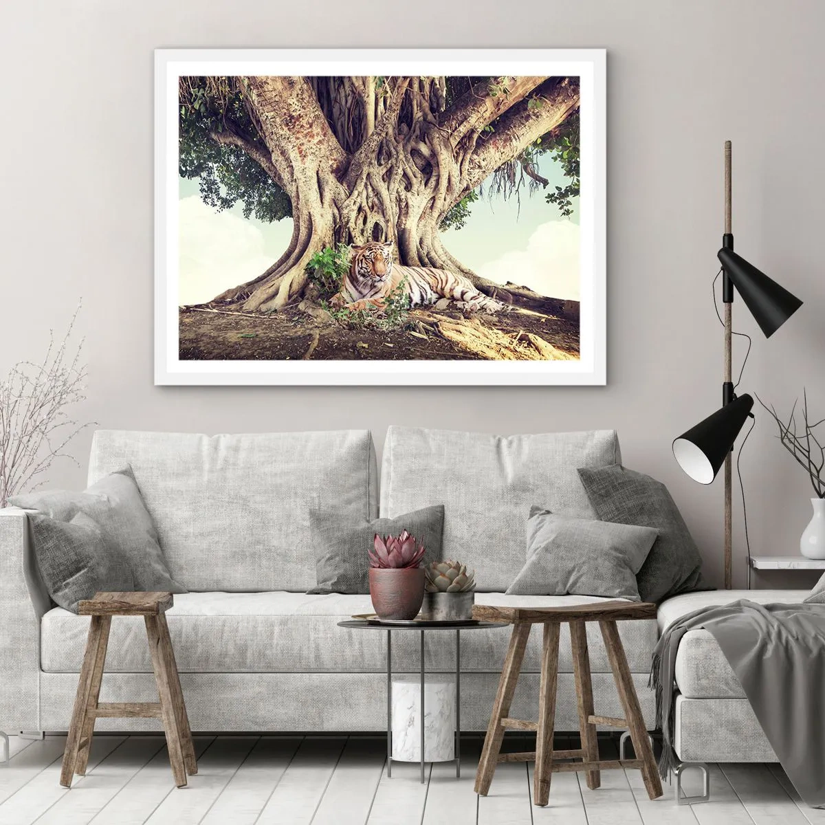 Pôster em moldura branca - Vista do livro de Gênesis - 100x70 cm