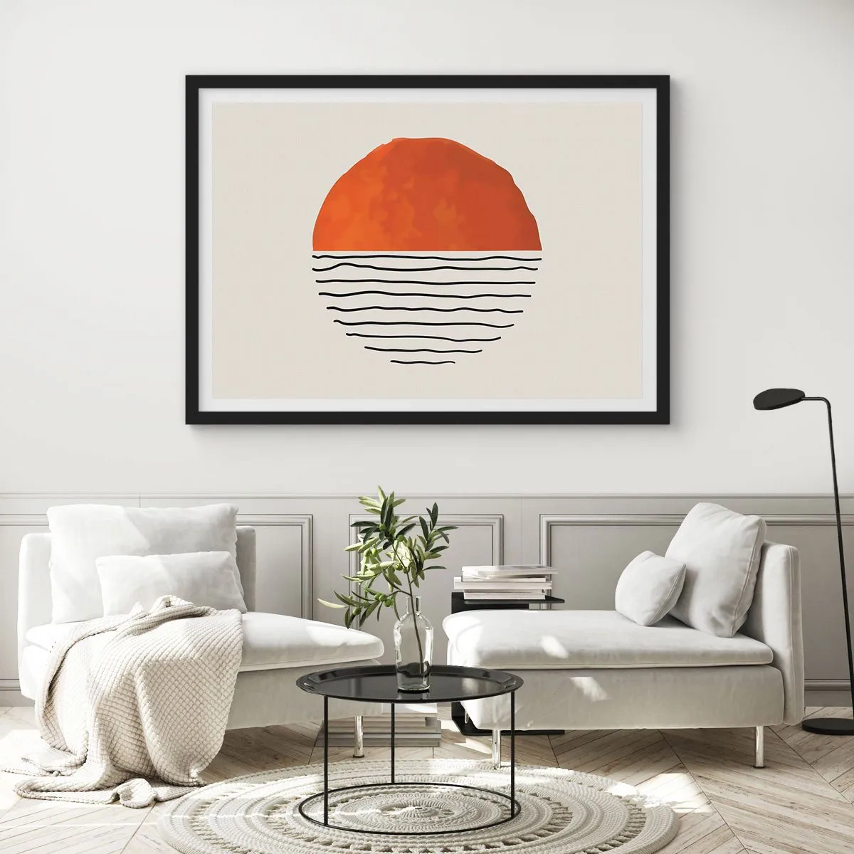 Pôster com moldura preta - No clima japonês - 70x50 cm