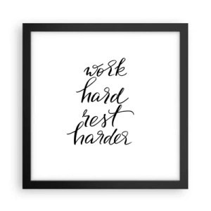 Pôster com moldura preta - Equilíbrio da vida - 30x30 cm