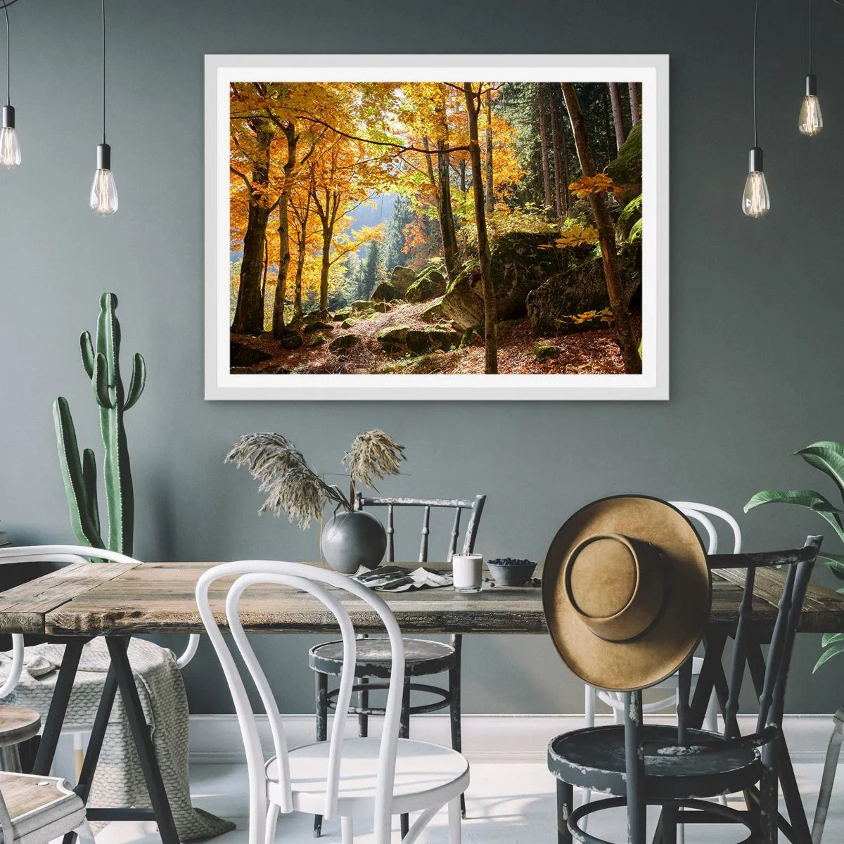 Pôster em moldura branca - Tempo para descansar - 50x40 cm