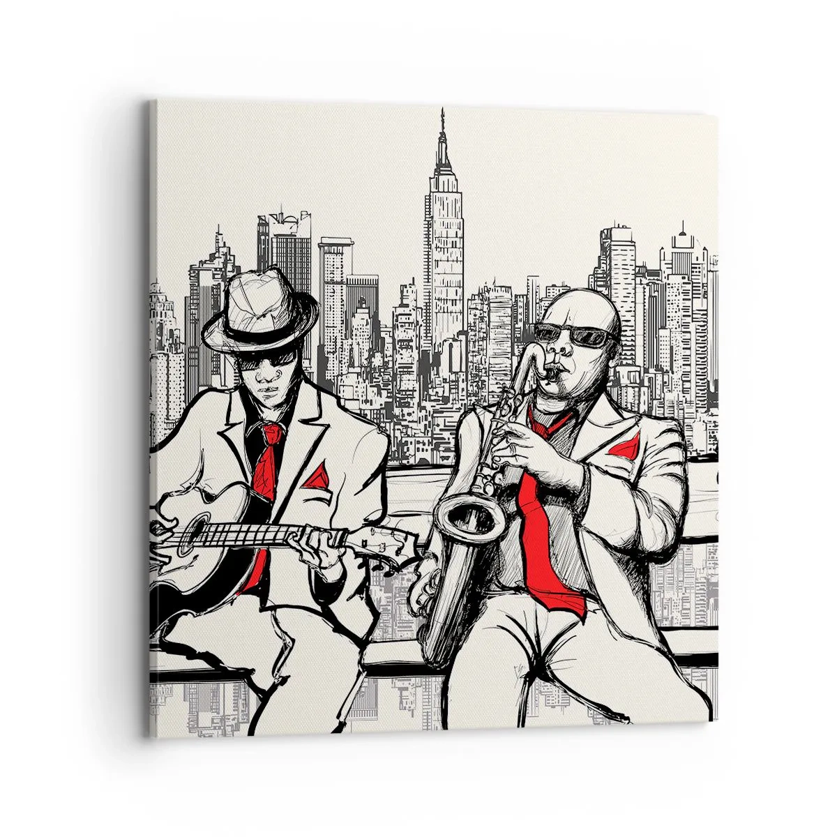 Quadro em tela - Improvisação nova-iorquina - 70x70 cm