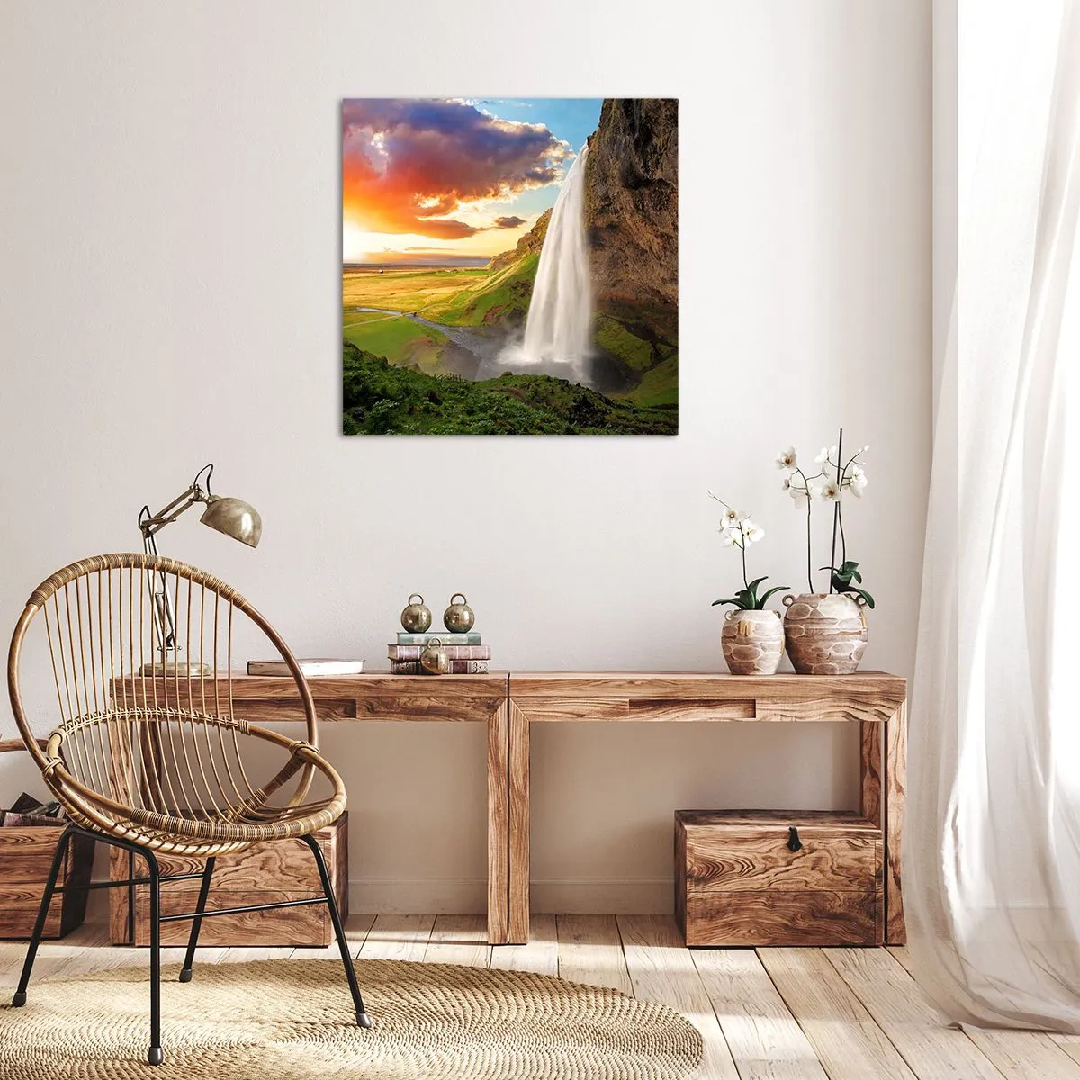 Quadro em tela - A plenitude do Verão islandês - 70x70 cm