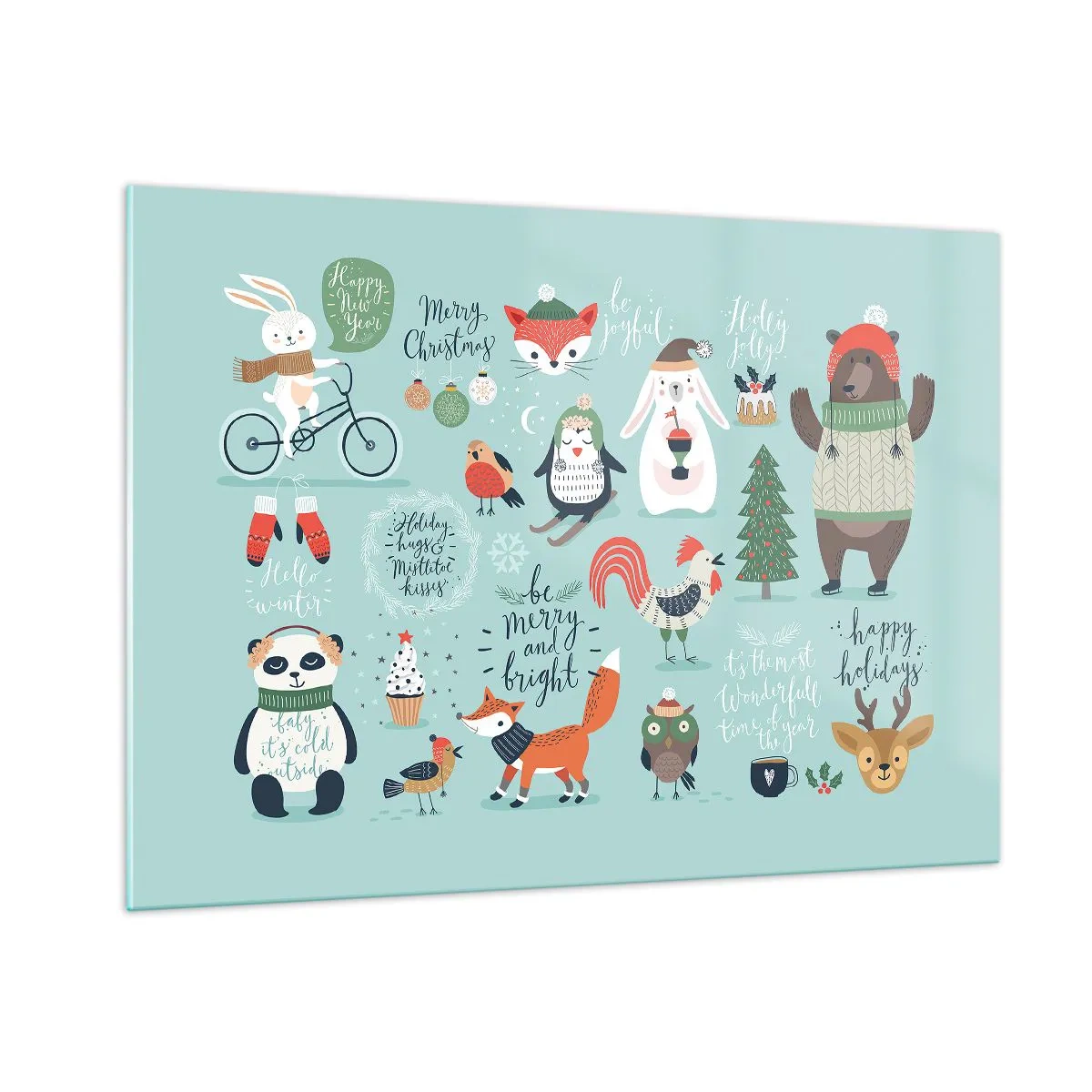 Quadro em vidro - Que seja sempre Natal! - 100x70 cm