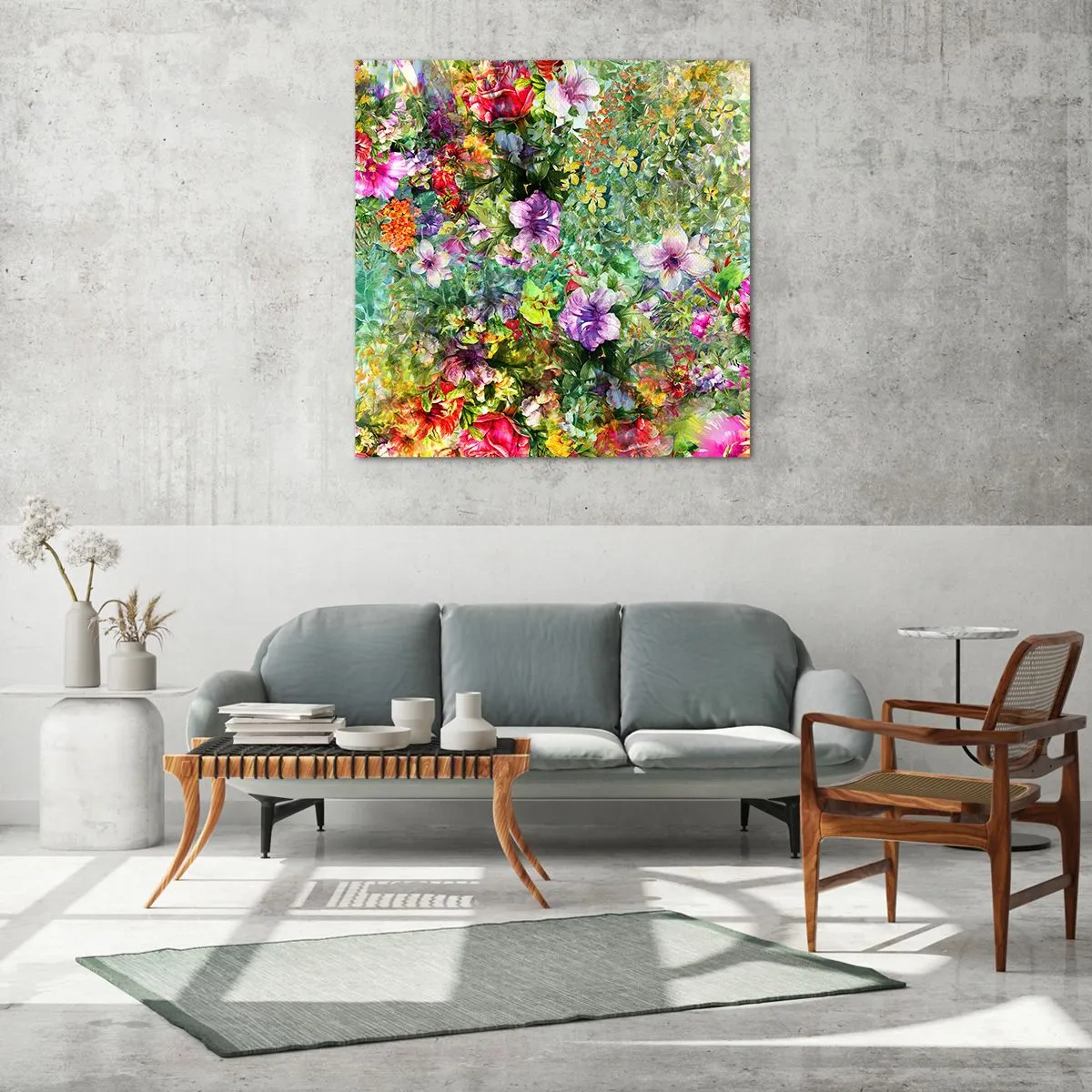 Quadro em vidro - Nas flores para a perdição - 30x30 cm