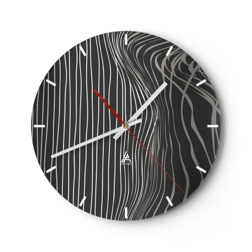 Relógio de parede - Relógio em vidro - Ritmo e sotaque - 40x40 cm