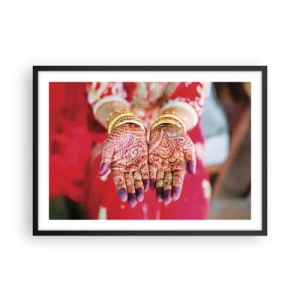 Pôster com moldura preta - Pronto para alcançar a felicidade - 70x50 cm