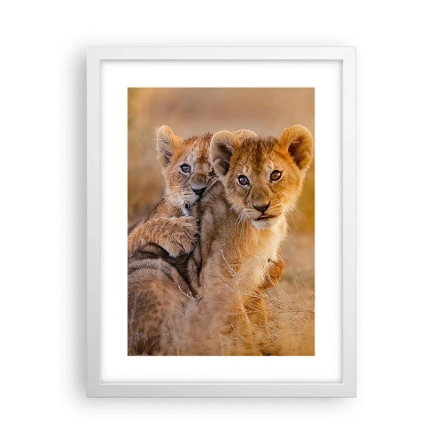 Pôster em moldura branca - Não perturbe! Estamos a divertir-nos - 30x40 cm