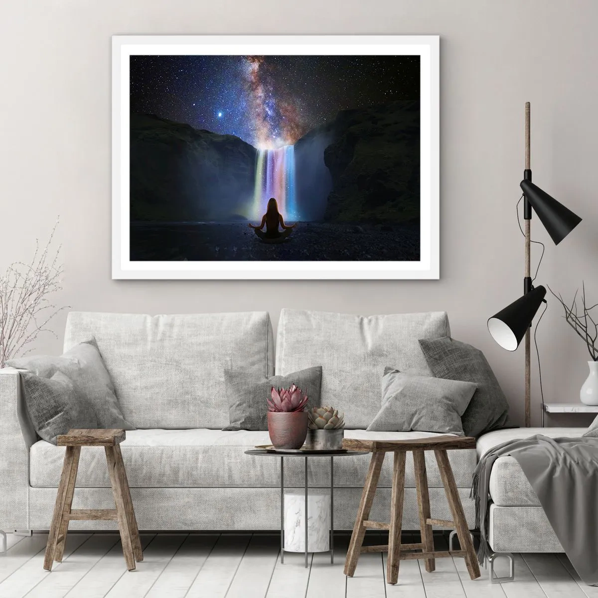 Pôster em moldura branca - Harmonia absoluta - 91x61 cm