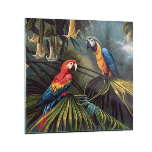 Quadro em vidro - Romantismo nos trópicos - 30x30 cm