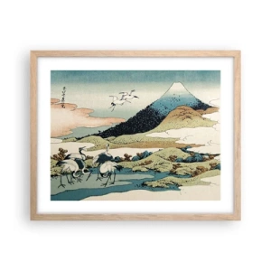 Pôster com moldura de carvalho claro - No espírito japonês - 50x40 cm
