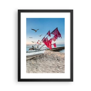 Pôster com moldura preta - Um merecido descanso - 30x40 cm