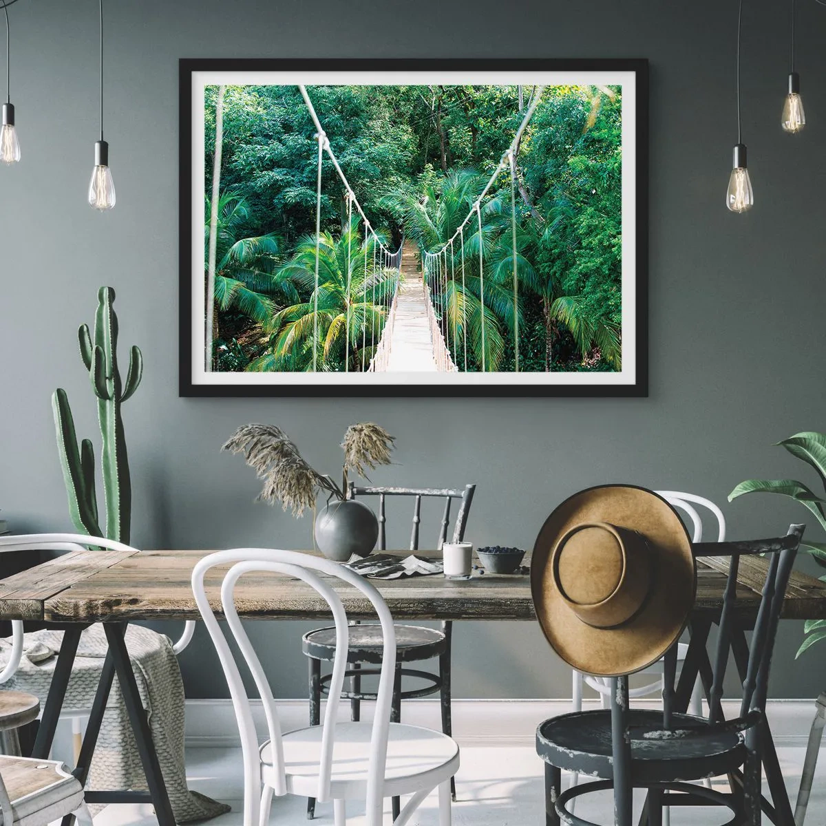 Pôster com moldura preta - Bem-vindo à selva! - 70x50 cm