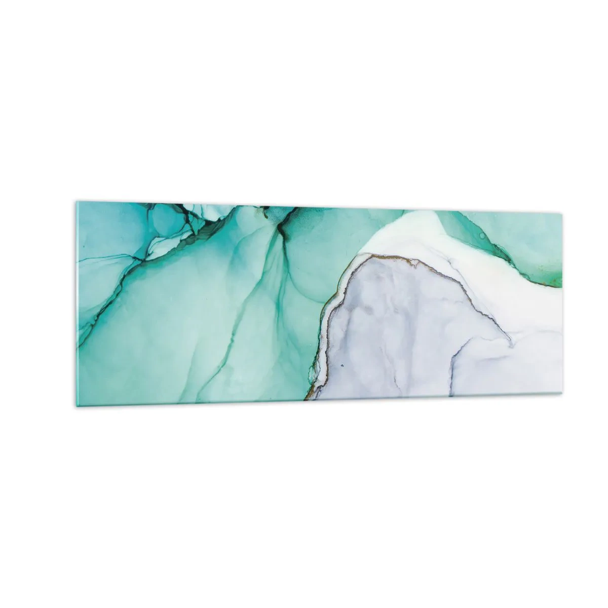 Quadro em vidro - Estudo em turquesa - 140x50 cm