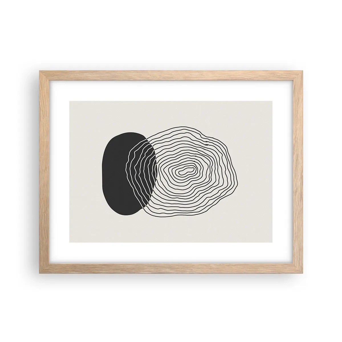 Pôster com moldura de carvalho claro - Duração e vibração - 40x30 cm