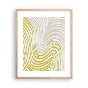 Pôster com moldura de carvalho claro - Uma composição com uma curvatura suave - 40x50 cm