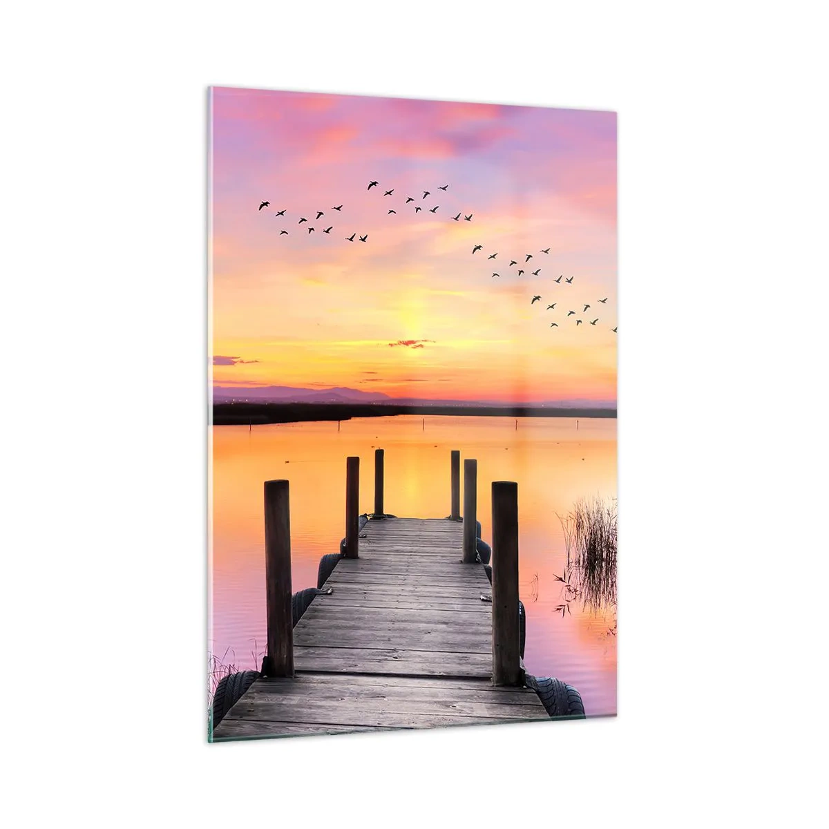 Quadro em vidro - Silenciosa Alvorada Violeta  - 50x70 cm
