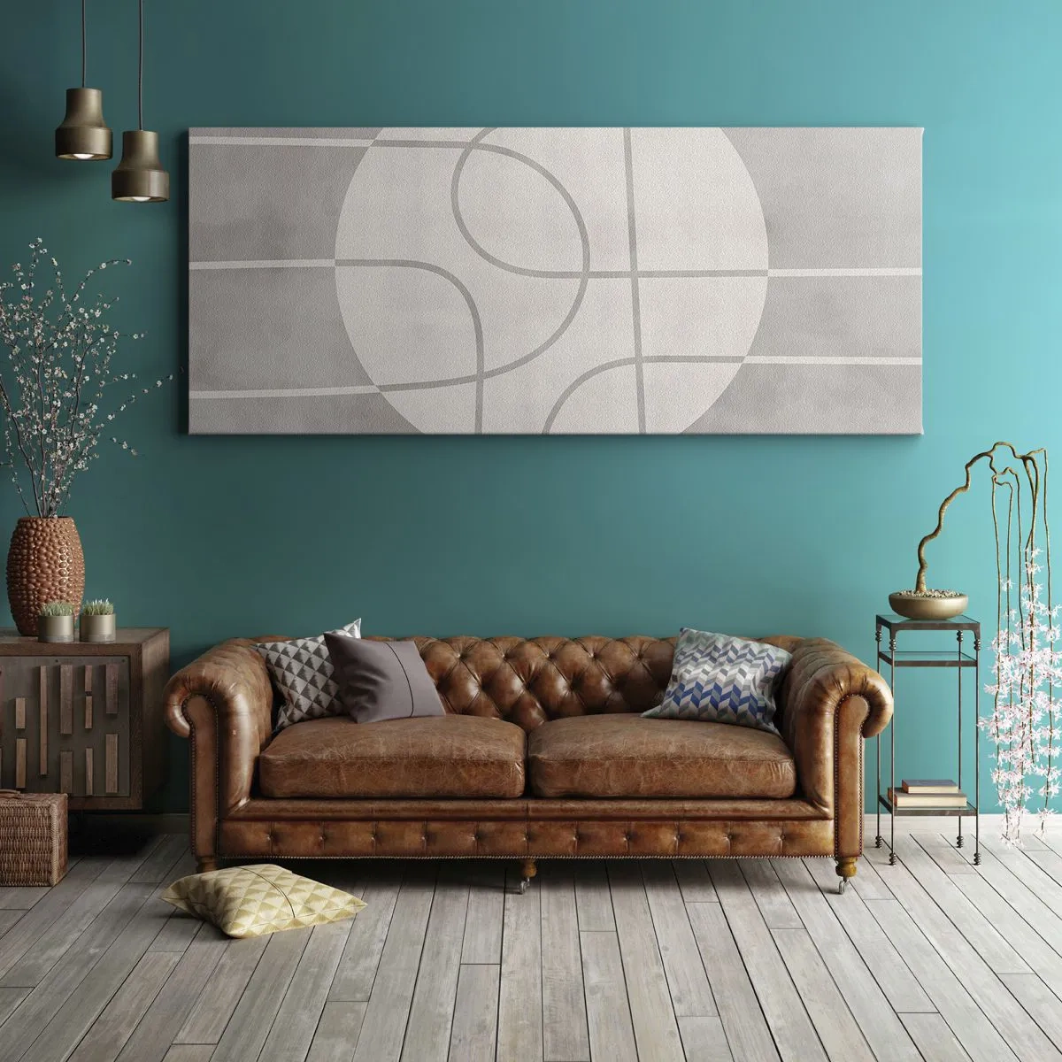 Quadro em tela - Circular e direto - 100x40 cm