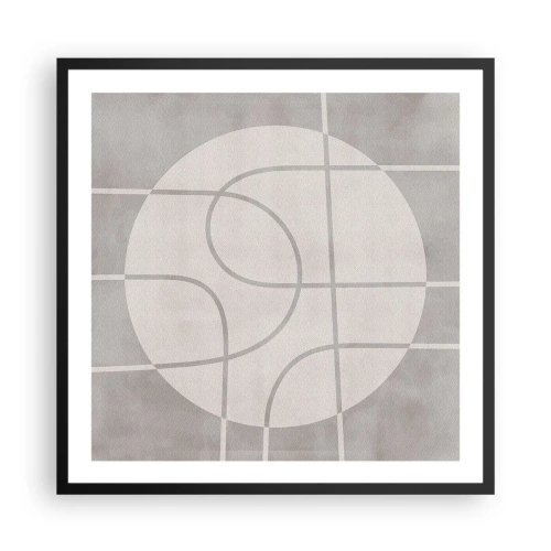 Pôster com moldura preta - Circular e direto - 60x60 cm