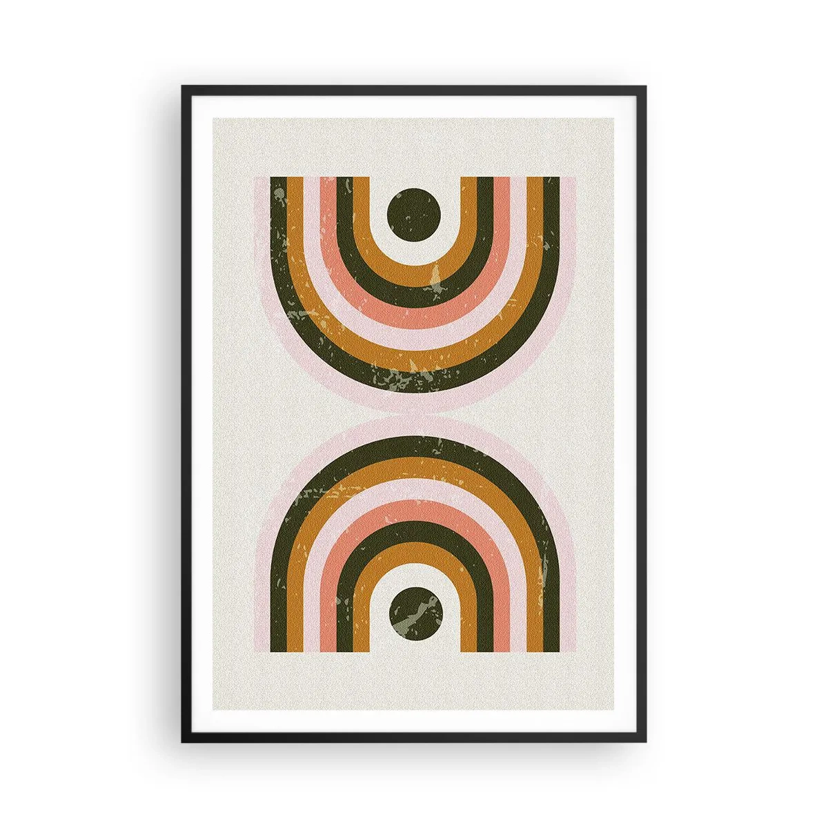 Pôster com moldura preta - Abstração gêmea - 70x100 cm