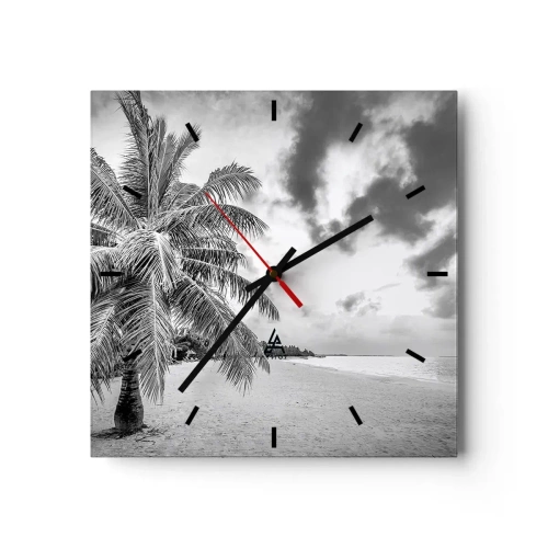 Relógio de parede - Relógio em vidro - Quando anseia por solidão... - 40x40 cm