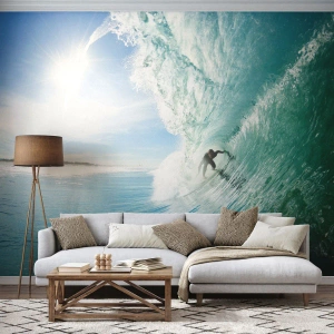Papel de Parede Standard Eco - Na crista da onda - Paisagem, oceano, Surfista - 300x210 cm