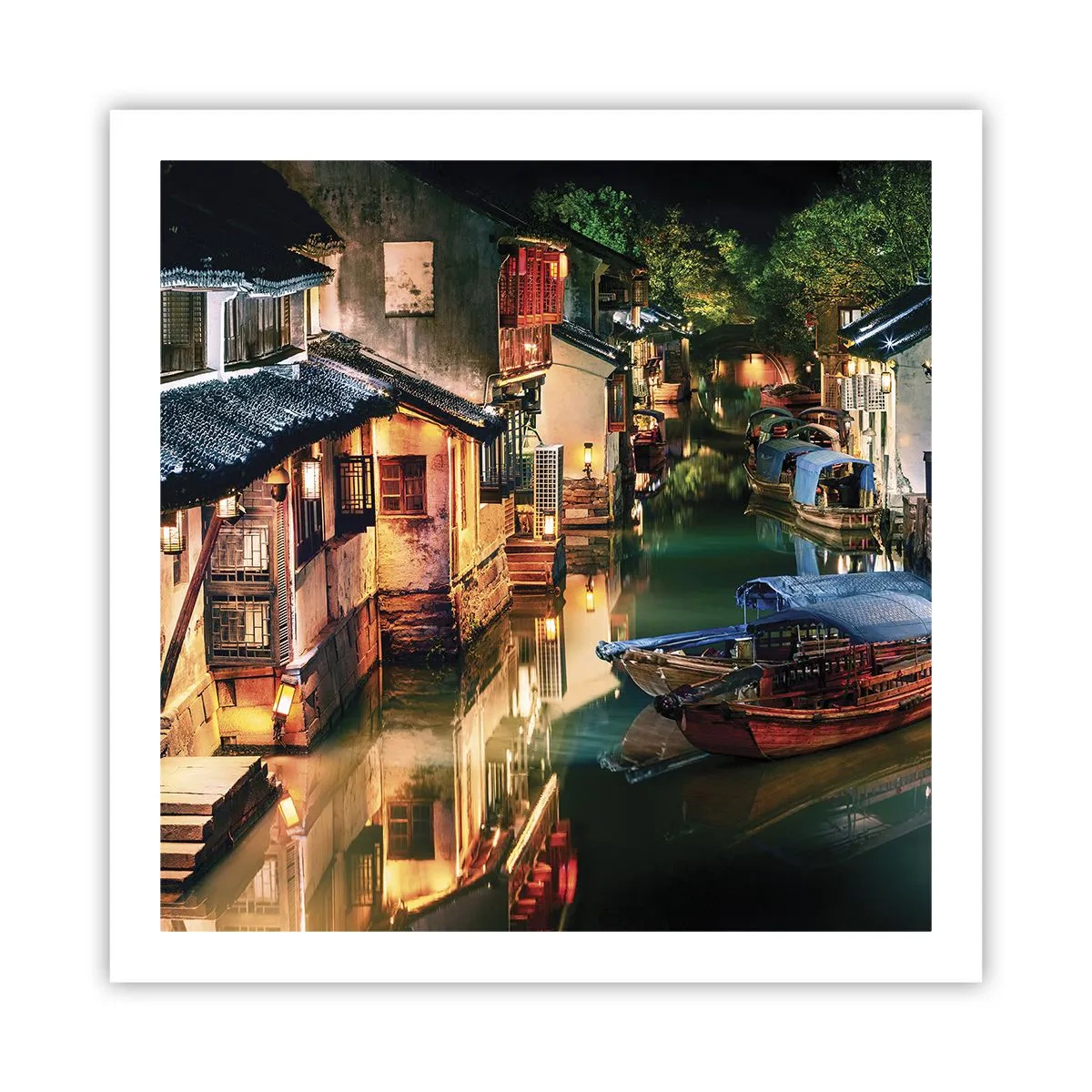 Pôster - Uma noite em uma rua chinesa - 60x60 cm