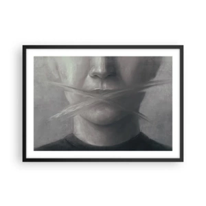 Pôster com moldura preta - Nem uma palavra - 70x50 cm